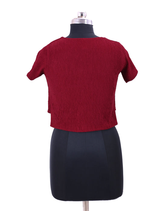 Maroon Western Top For Womens