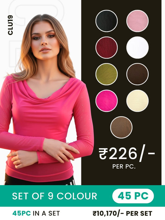 Clobulk Women Top (Set of 45 Pc- 9 Colour)- ₹226/ per pc