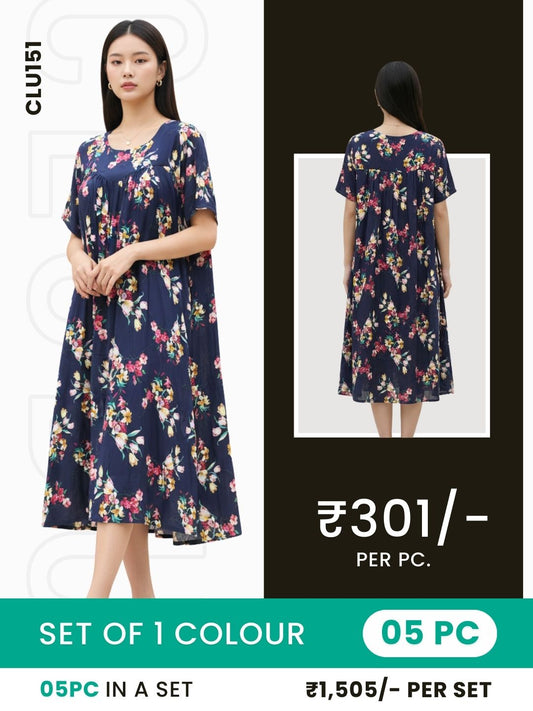 Clobulk Women Dress (Set of 5 PC - 1 Colour)- ₹301/ per pc