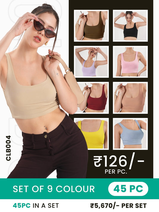 Clobulk Women Top (Set of 45Pc - 9 Colour)- ₹126/ per pc