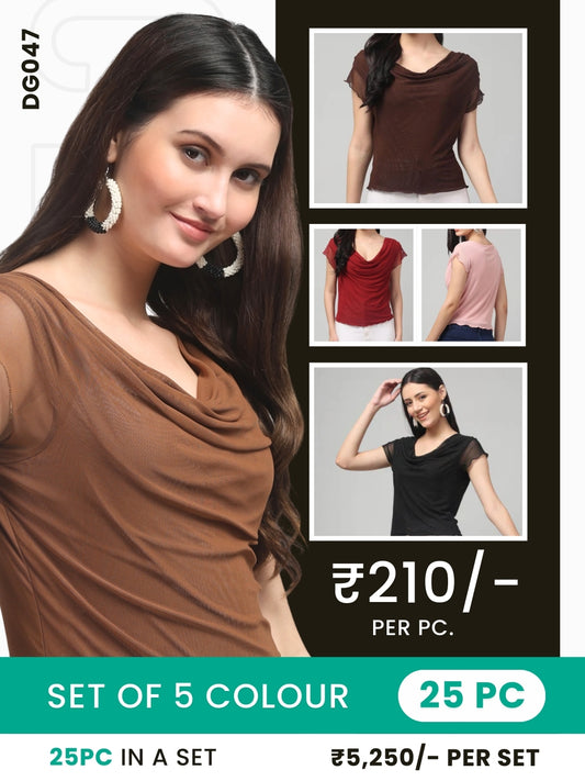 Clobulk Women Top (Set of 25Pc - 5 Colour)- ₹210/ per pc