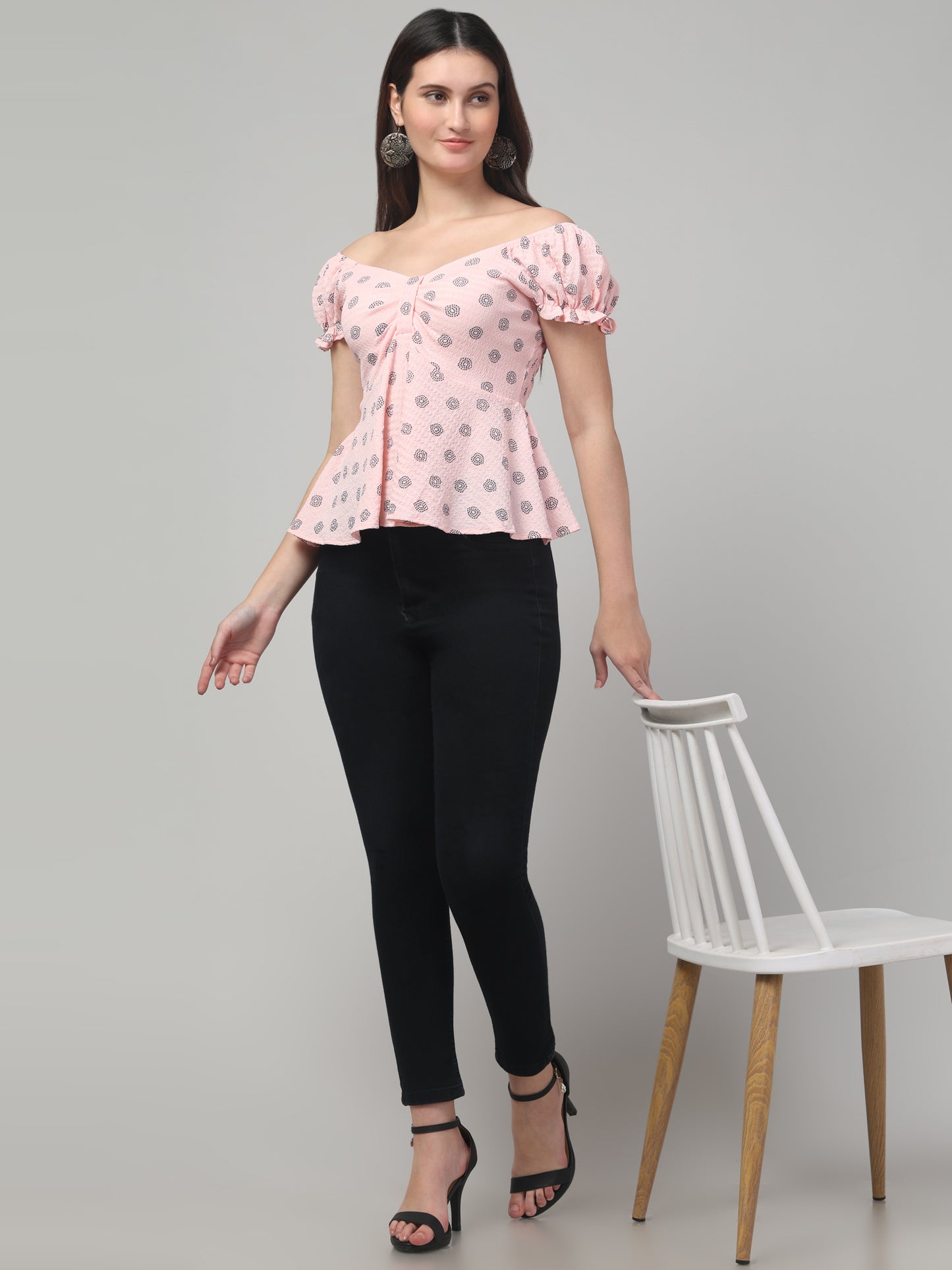 Cute Half Sleeve Fitted Top For Womens
