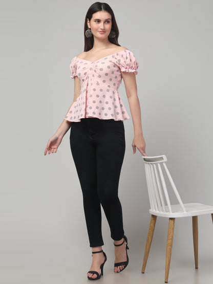 Cute Half Sleeve Fitted Top For Womens