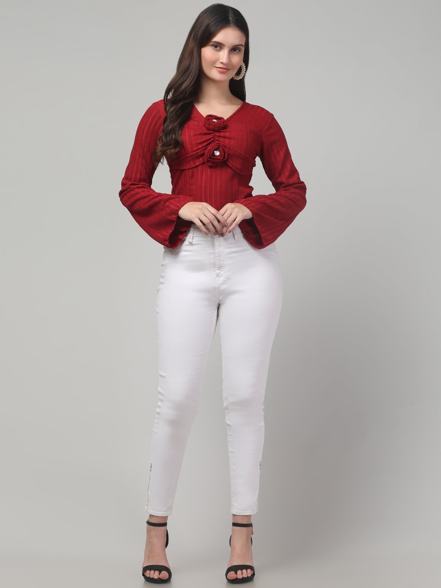 Red Fancy Top For Womens
