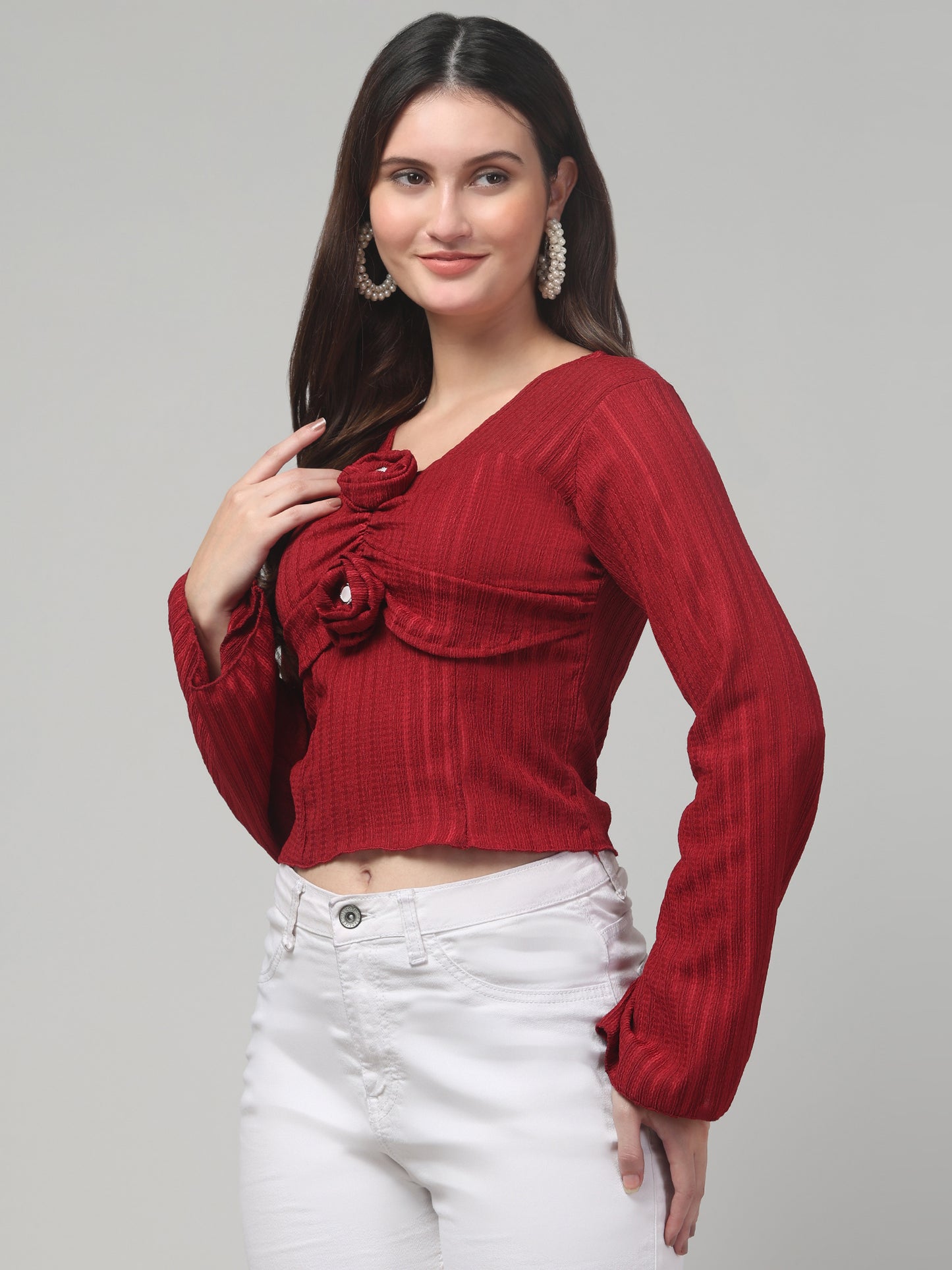 Red Fancy Top For Womens