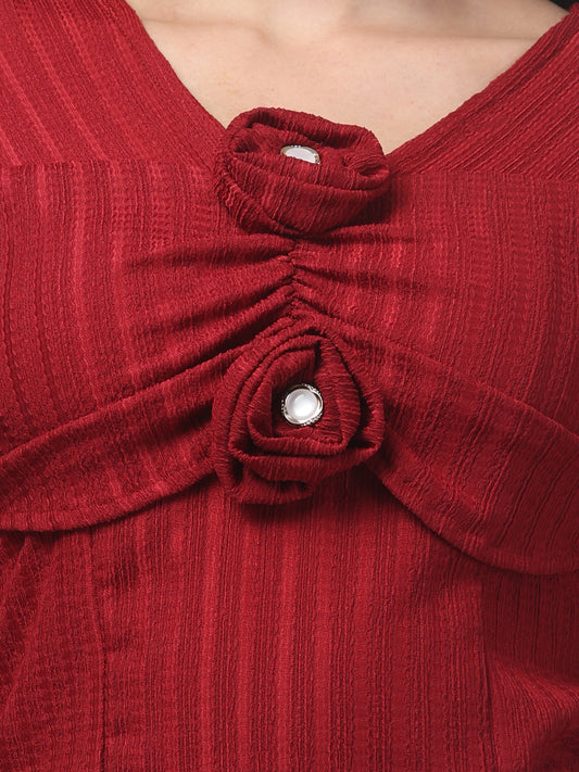 Red Fancy Top For Womens