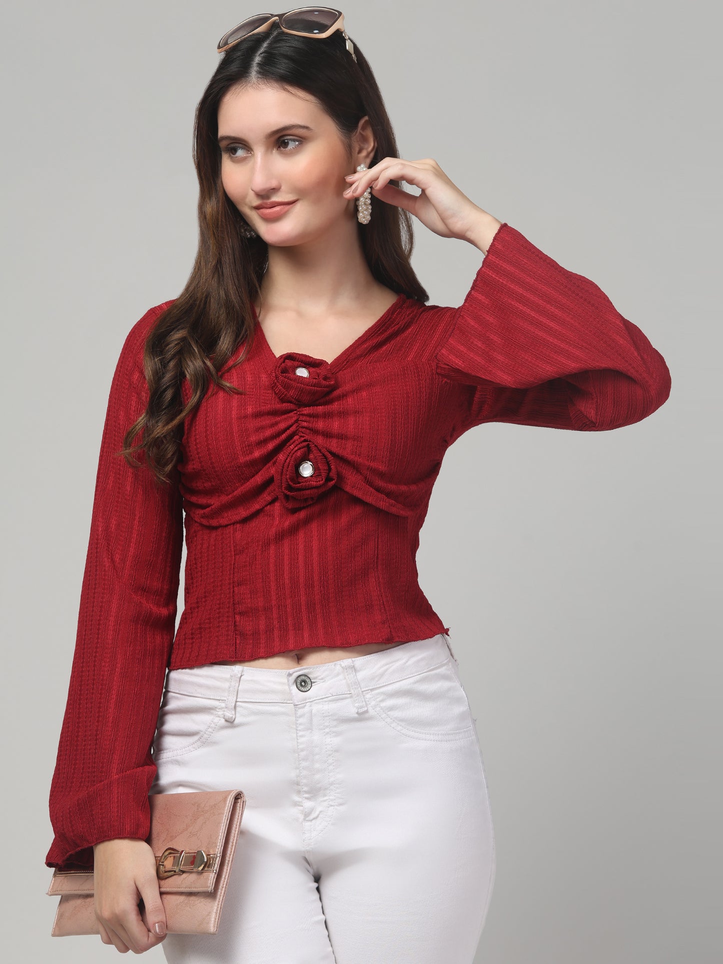 Red Fancy Top For Womens
