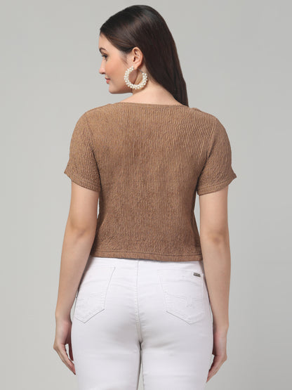 Brown Western Top For Womens