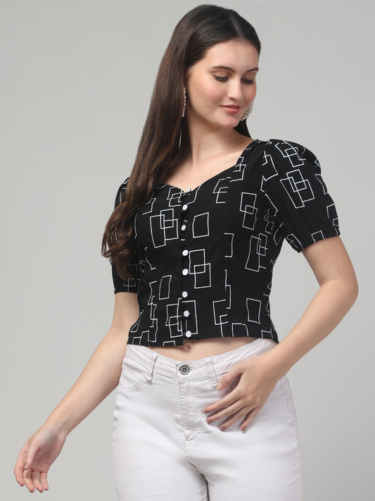 Black Short Top For Womens
