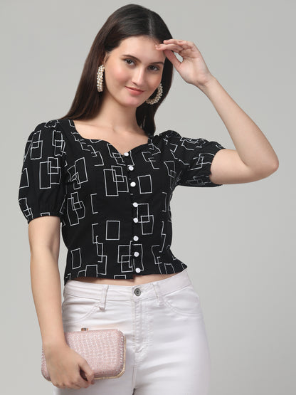 Black Short Top For Womens