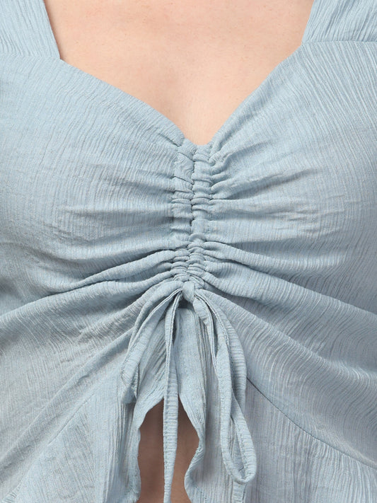 Sky Blue Party Top For Womens