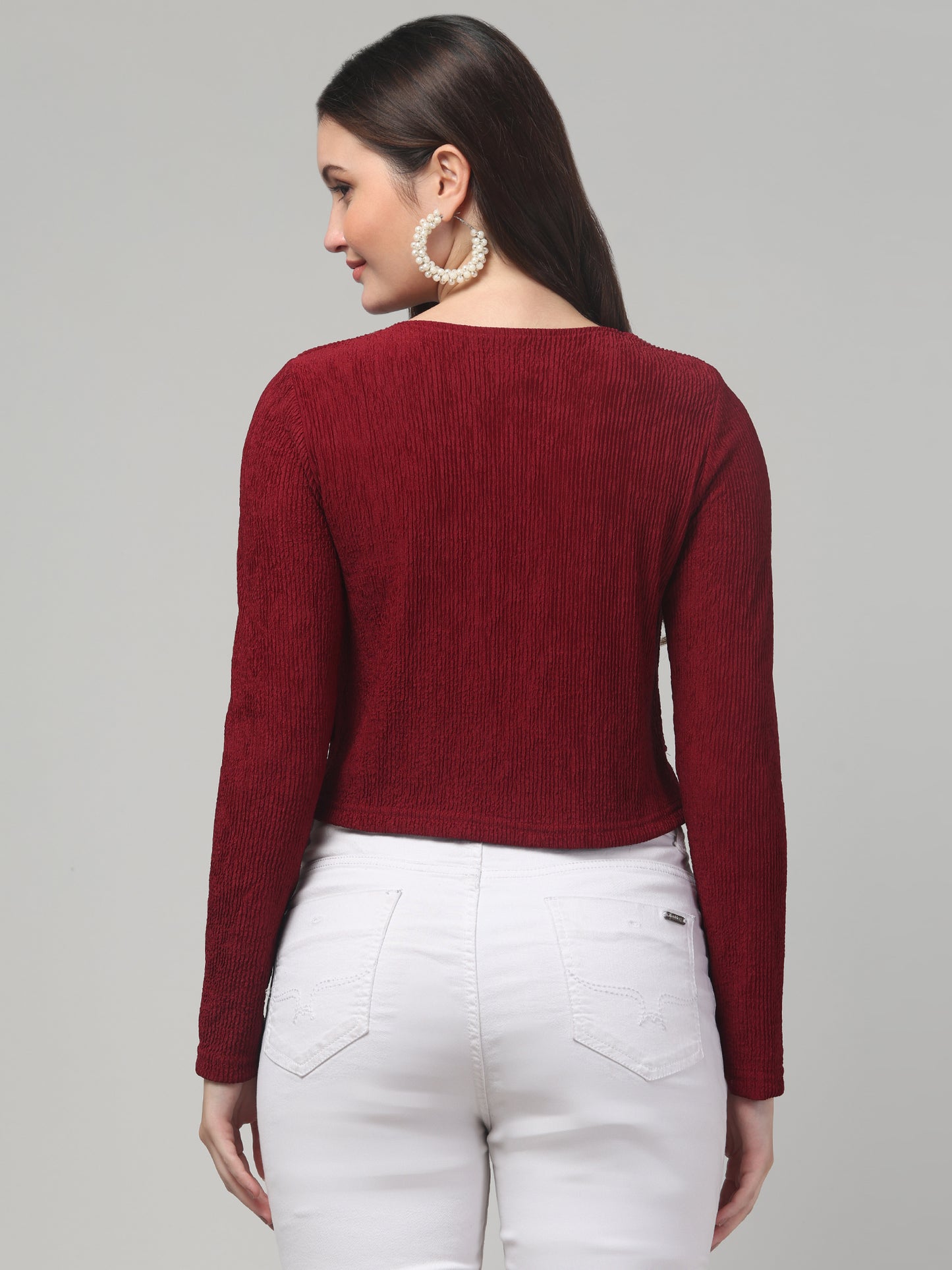 Maroon Western Top For Womens