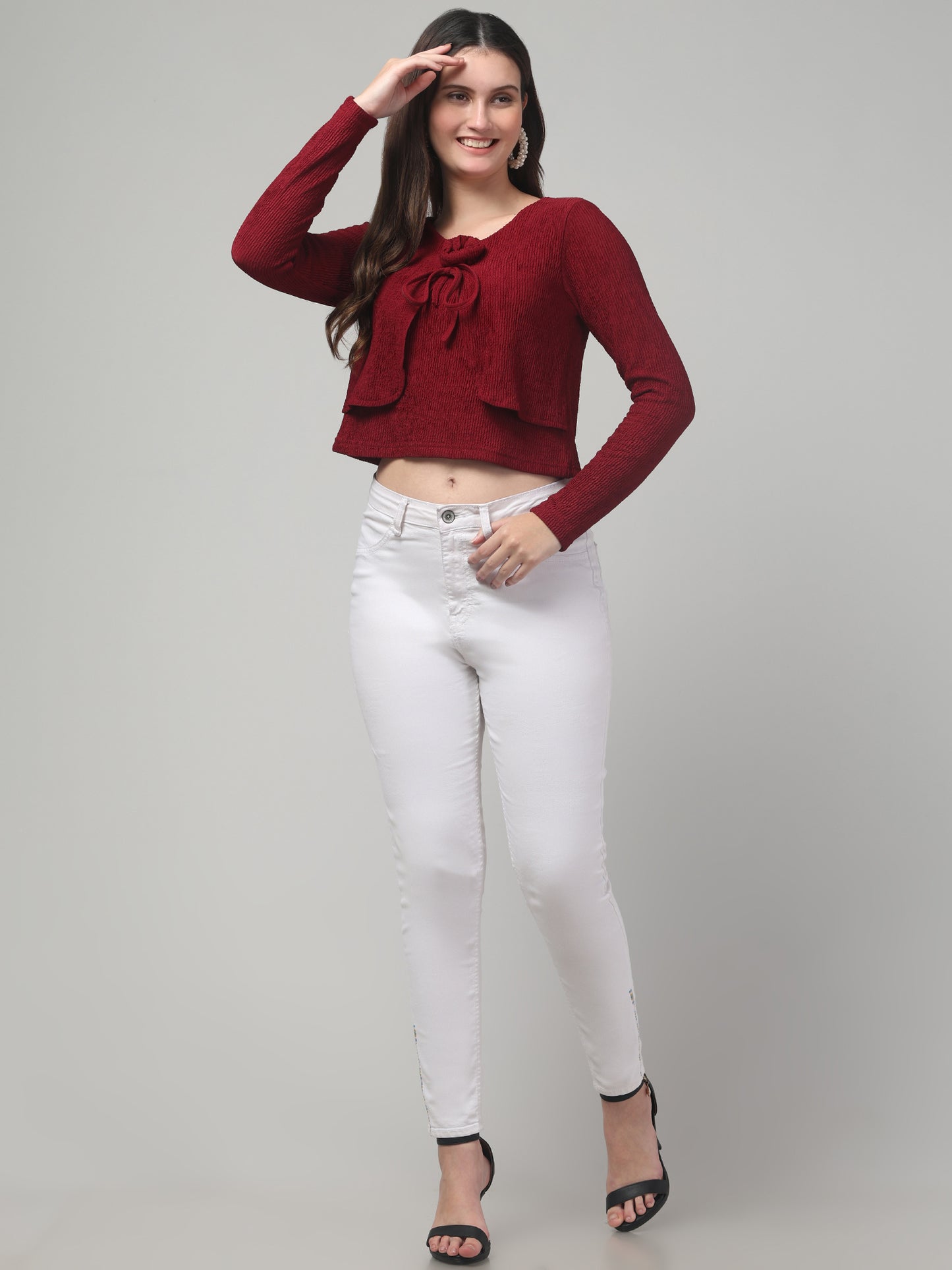 Maroon Western Top For Womens