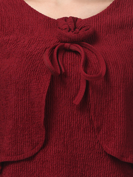 Maroon Western Top For Womens
