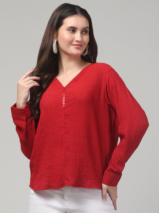 Cute Red Top For Womens