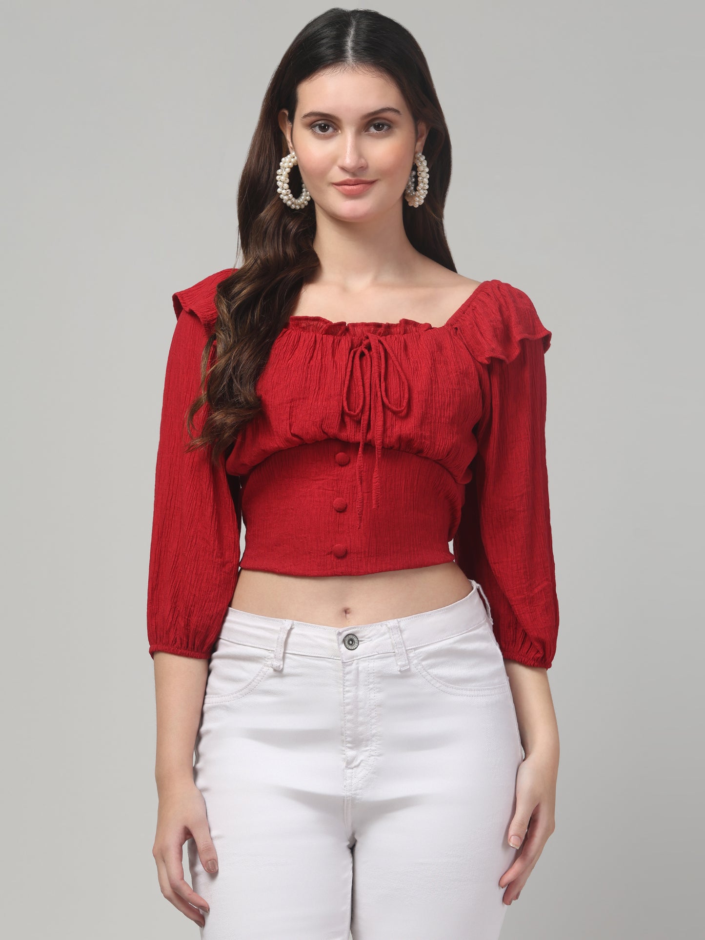 Red Trendy Top For Womens