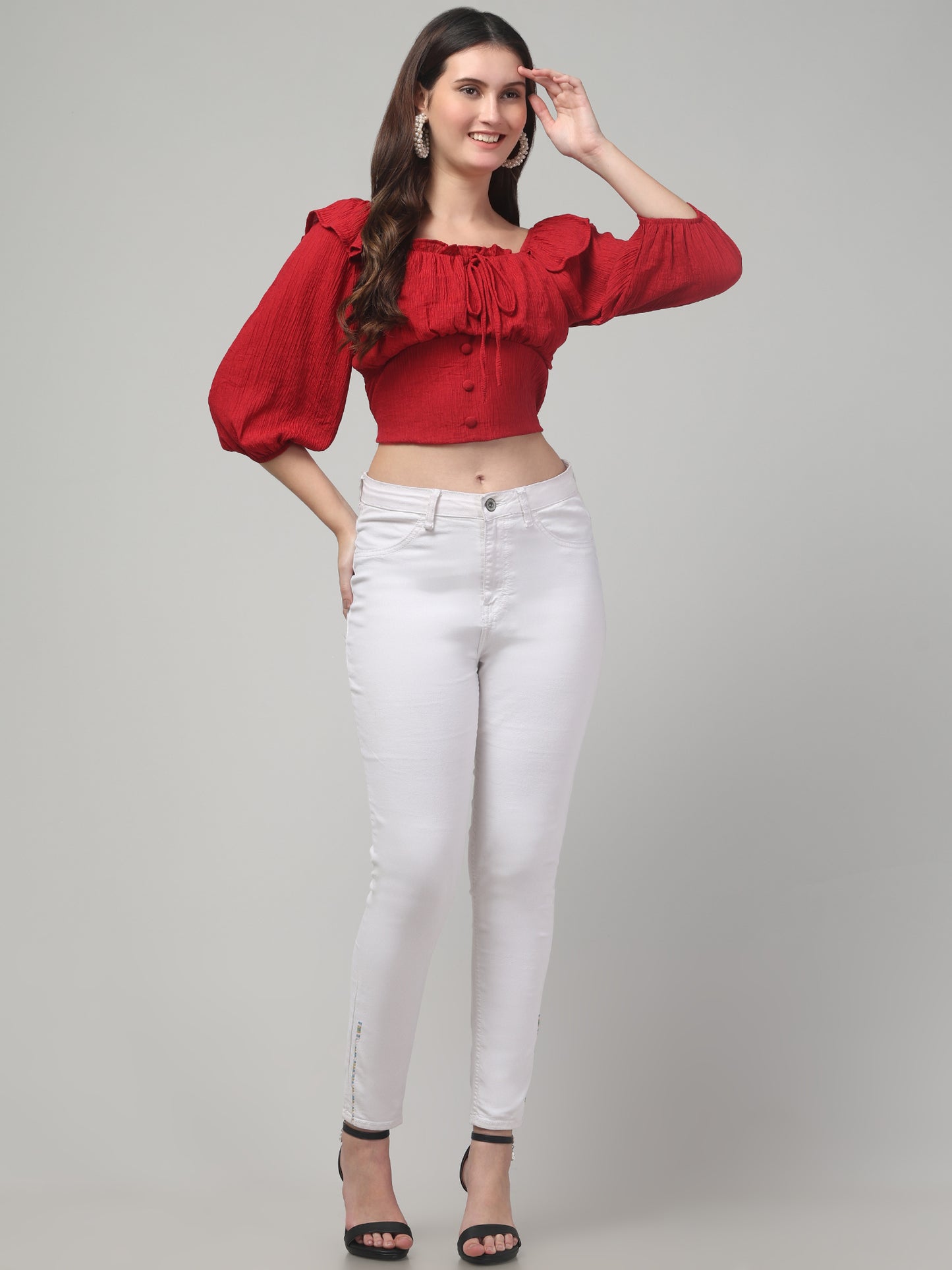 Red Trendy Top For Womens