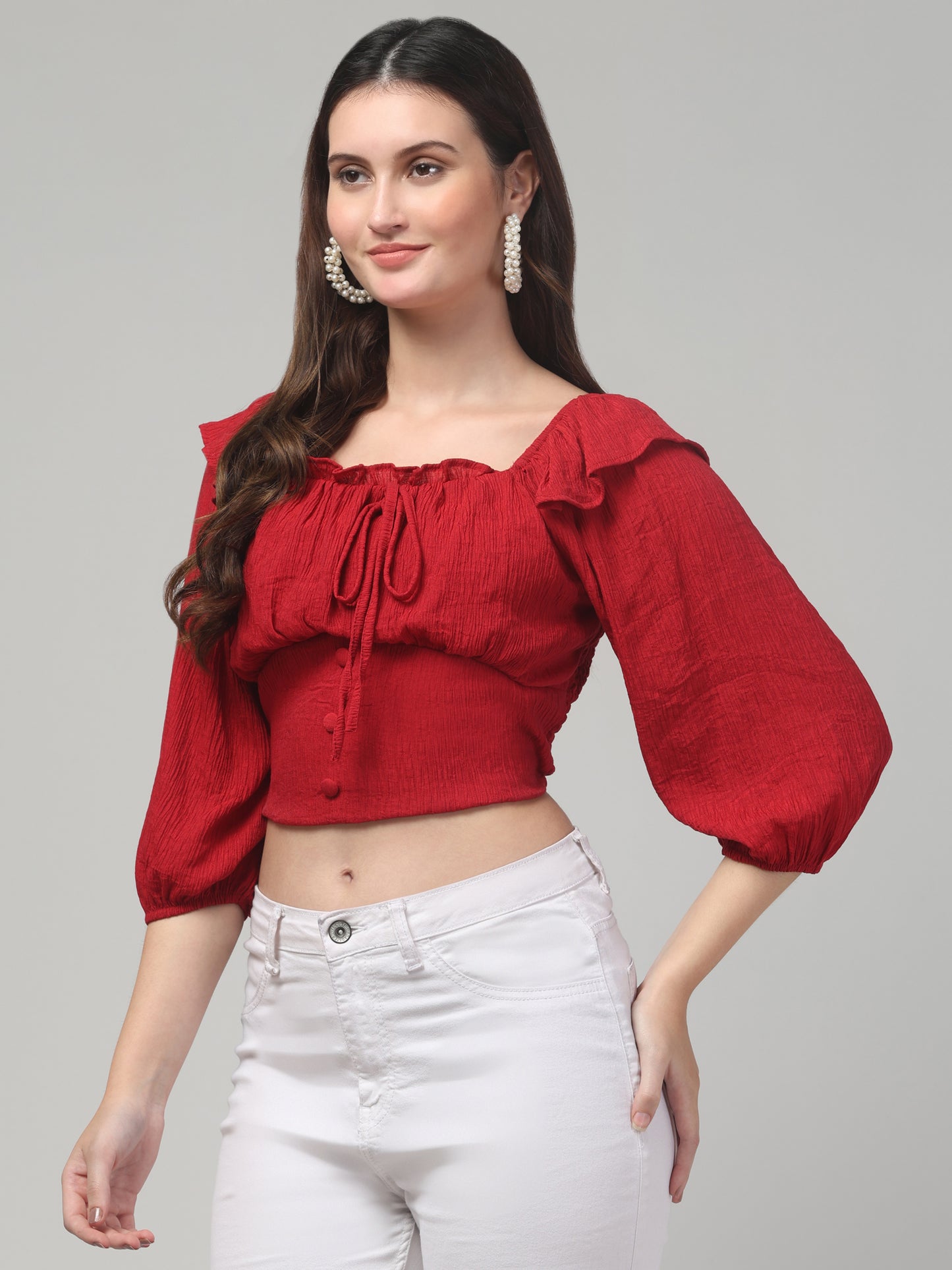 Red Trendy Top For Womens
