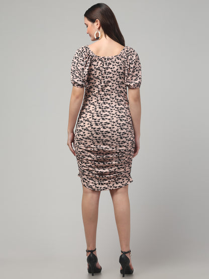 Pink Casual Bodycon Midi Dress For Womens