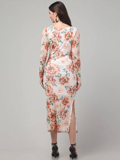 Summer White Floral Dress For Womens