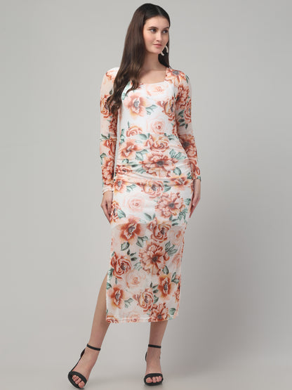 Summer White Floral Dress For Womens