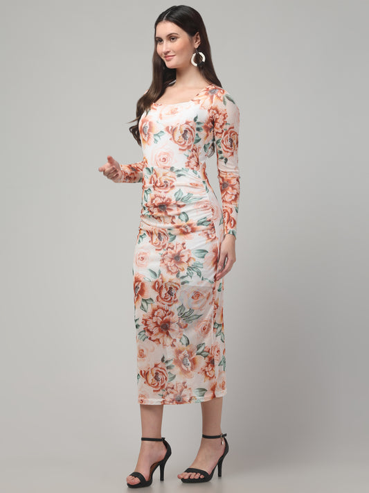 Summer White Floral Dress For Womens