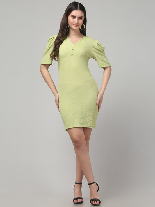 Green Cute Short Dress For Women