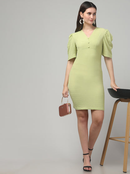Green Cute Short Dress For Women