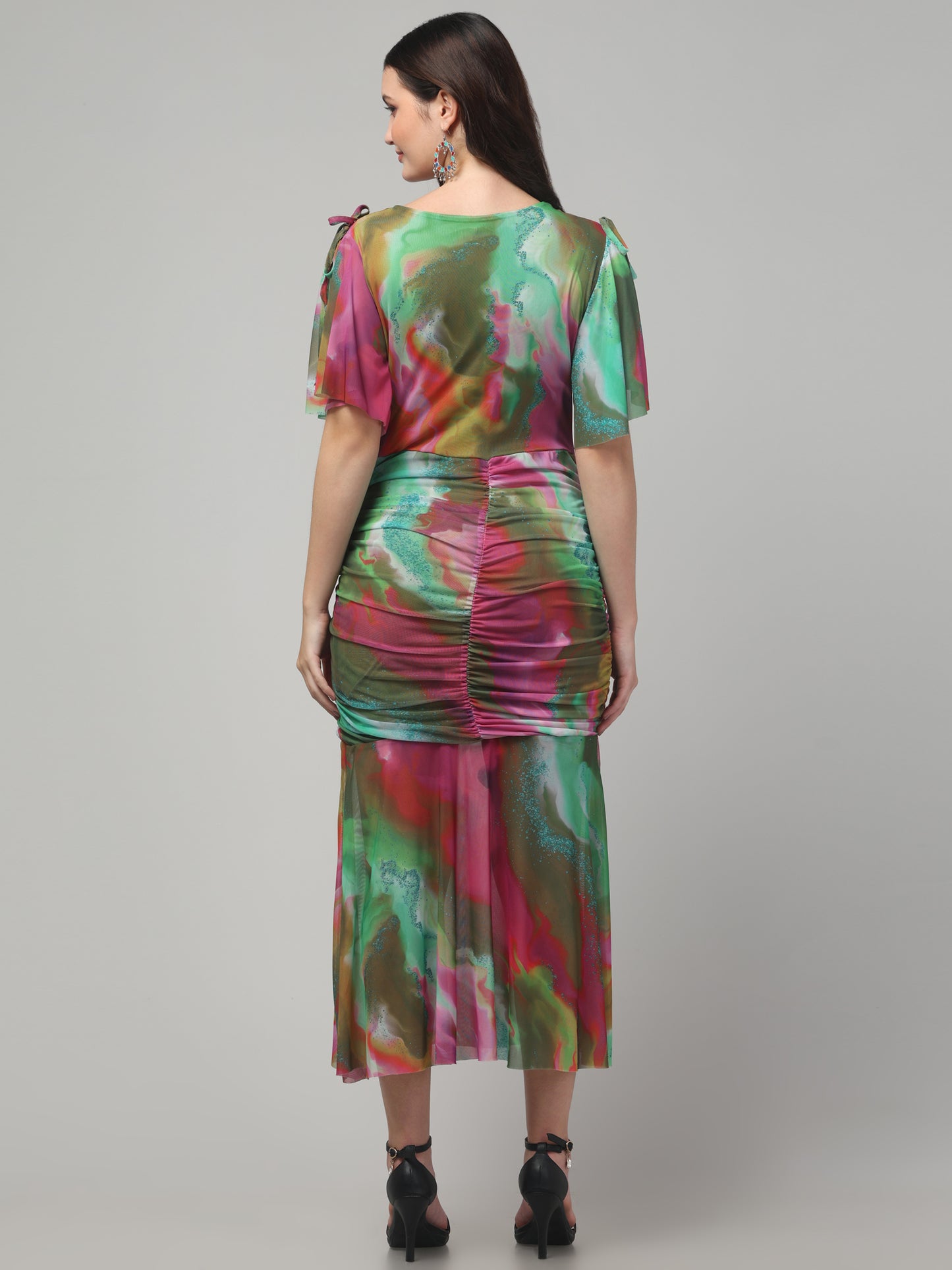 Multicolor Western Long Dress For Womens
