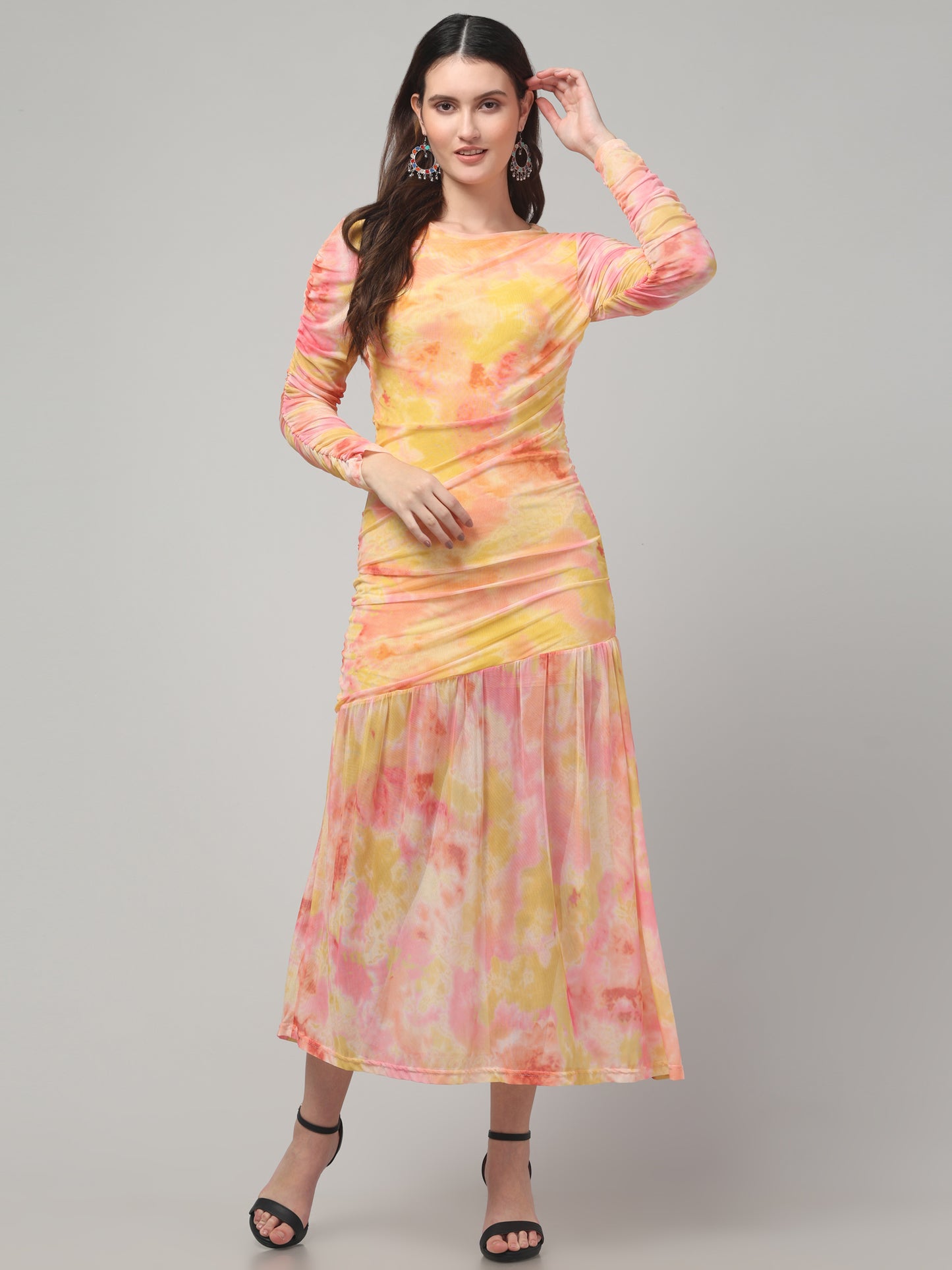 Yellow Long Dress For Womens