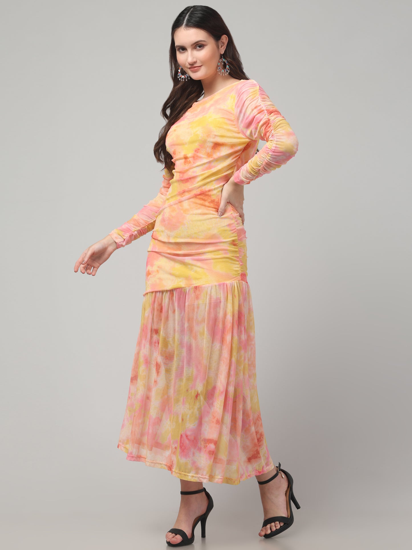 Yellow Long Dress For Womens