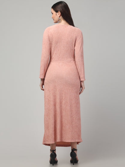 Beige Long Western Dress For Womens