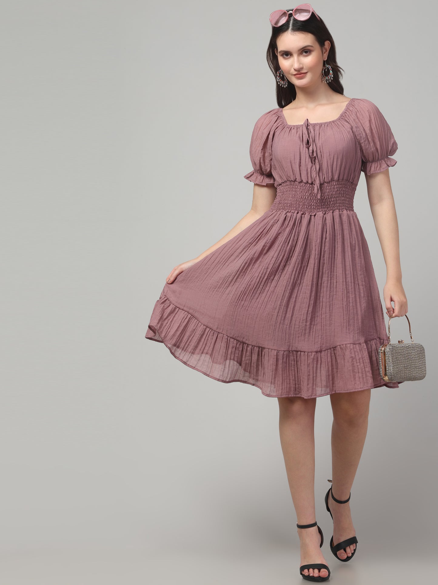Pink Western One Piece Dress For Women
