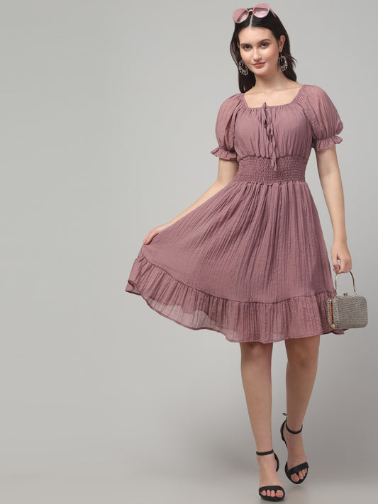 Pink Western One Piece Dress For Women