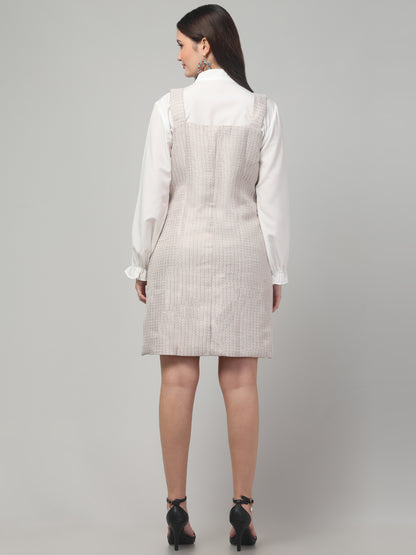 White Short Shirt Style Dress For Womens