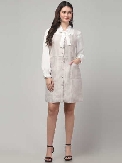White Short Shirt Style Dress For Womens