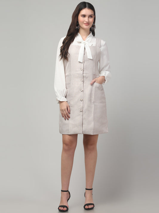 White Short Shirt Style Dress For Womens