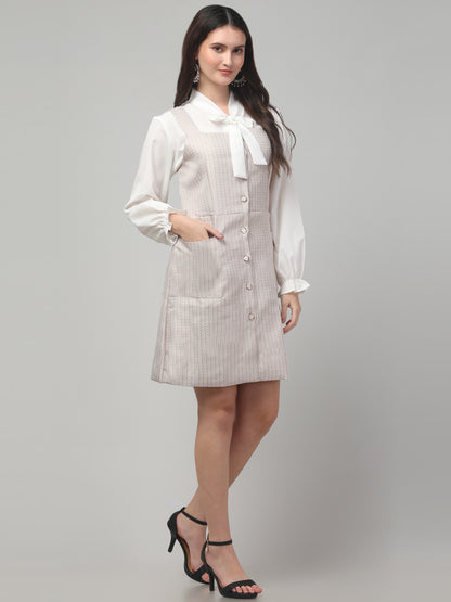 White Short Shirt Style Dress For Womens