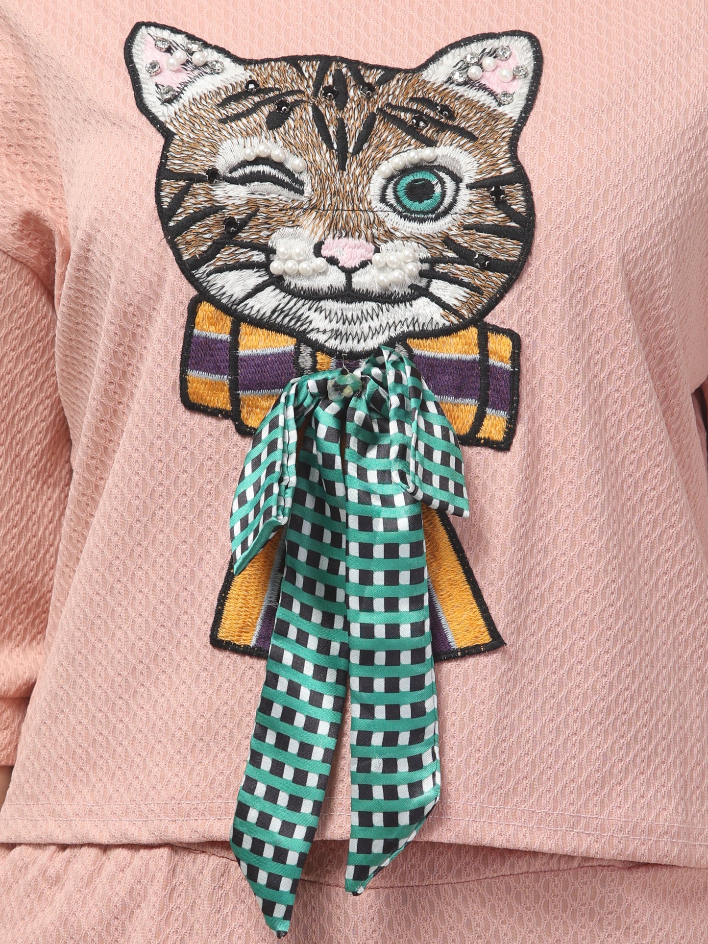 Rose Gold Cat Patch Co ord Set Women