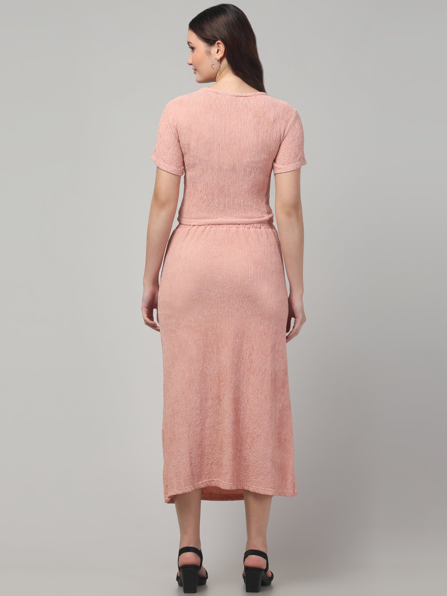 Pink Western Midi Dress For Womens