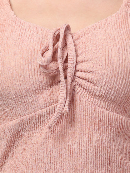 Pink Western Midi Dress For Womens