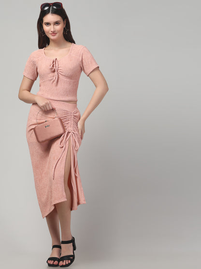 Pink Western Midi Dress For Womens