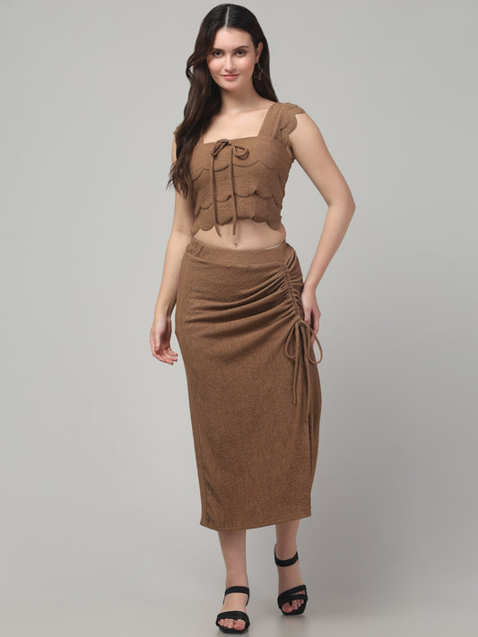 Brown Party Wear Co ord Set For Womens