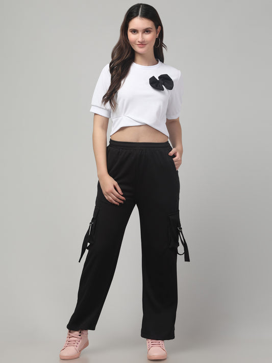 Black Cute Cord Set For Womens