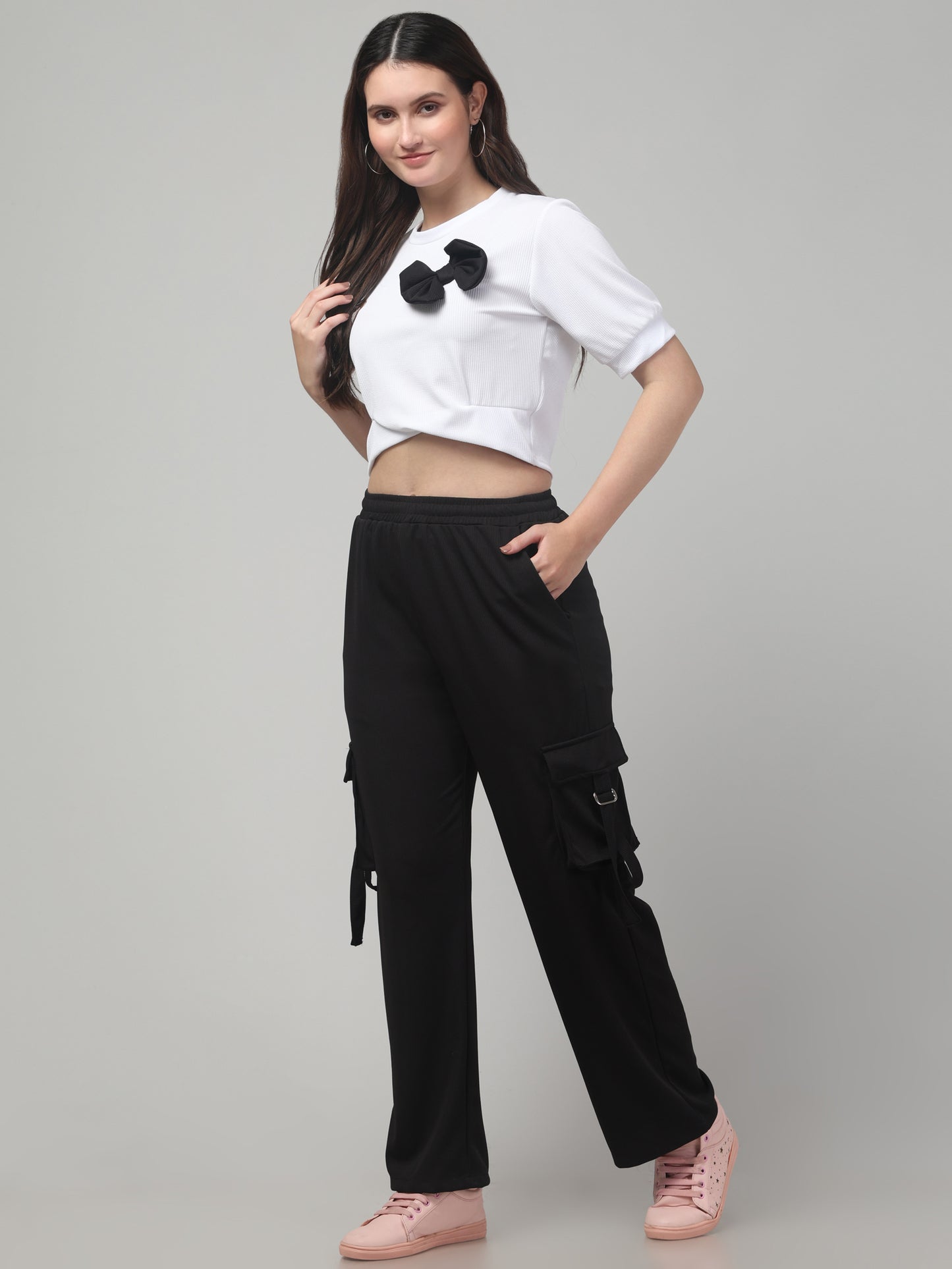 Black Cute Cord Set For Womens