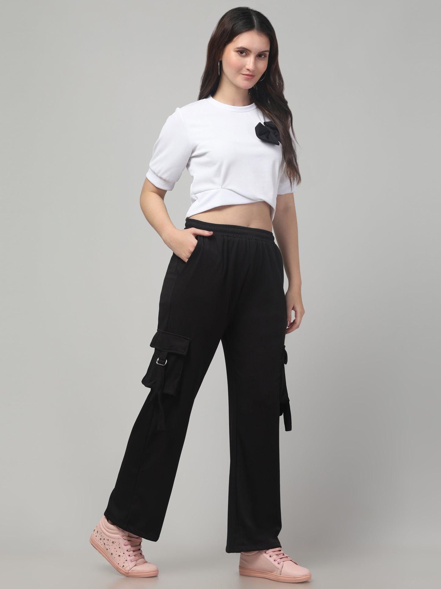 Black Cute Cord Set For Womens
