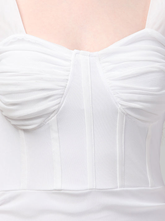 White Trendy Party Wear Dress For Womens