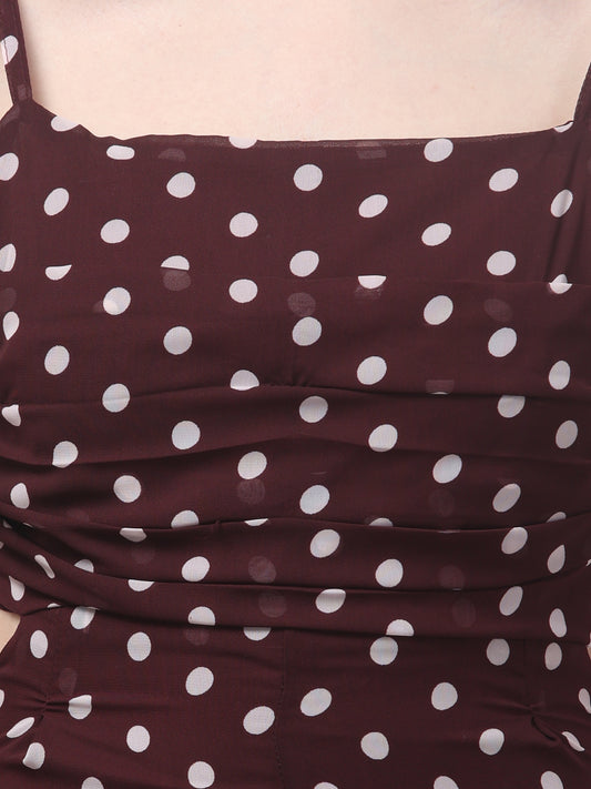 Maroon Sleeveless Jumpsuit For Womens
