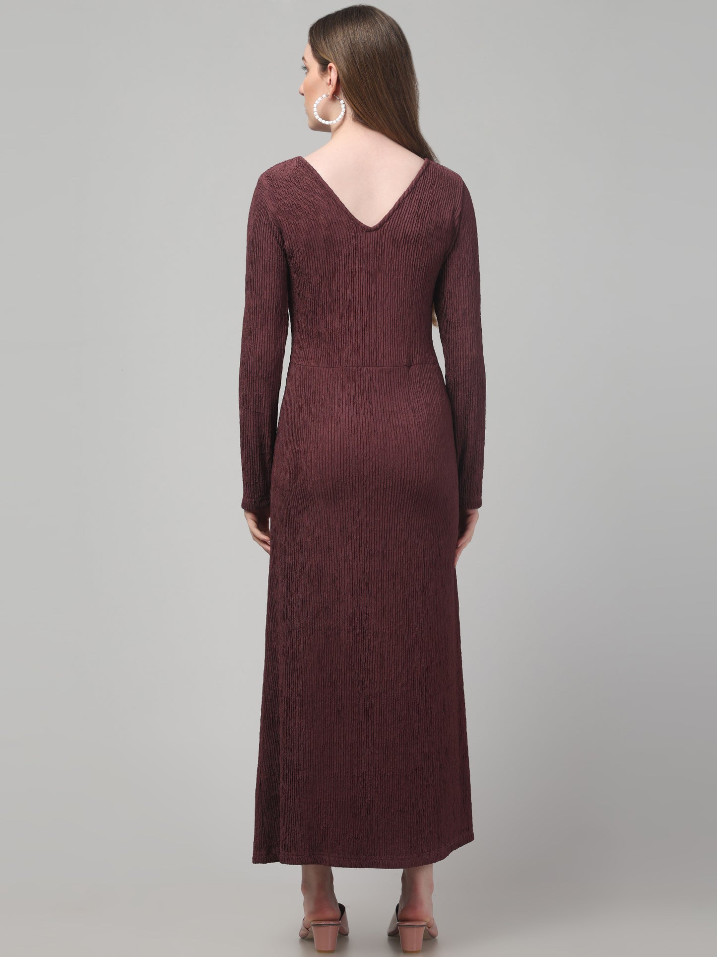 Maroon Long Western Dress For Womens