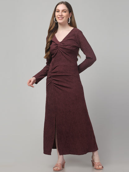 Maroon Long Western Dress For Womens